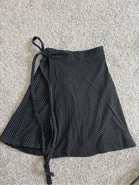 Brandy Melville Black & White Polka Dot Wrap Skirt